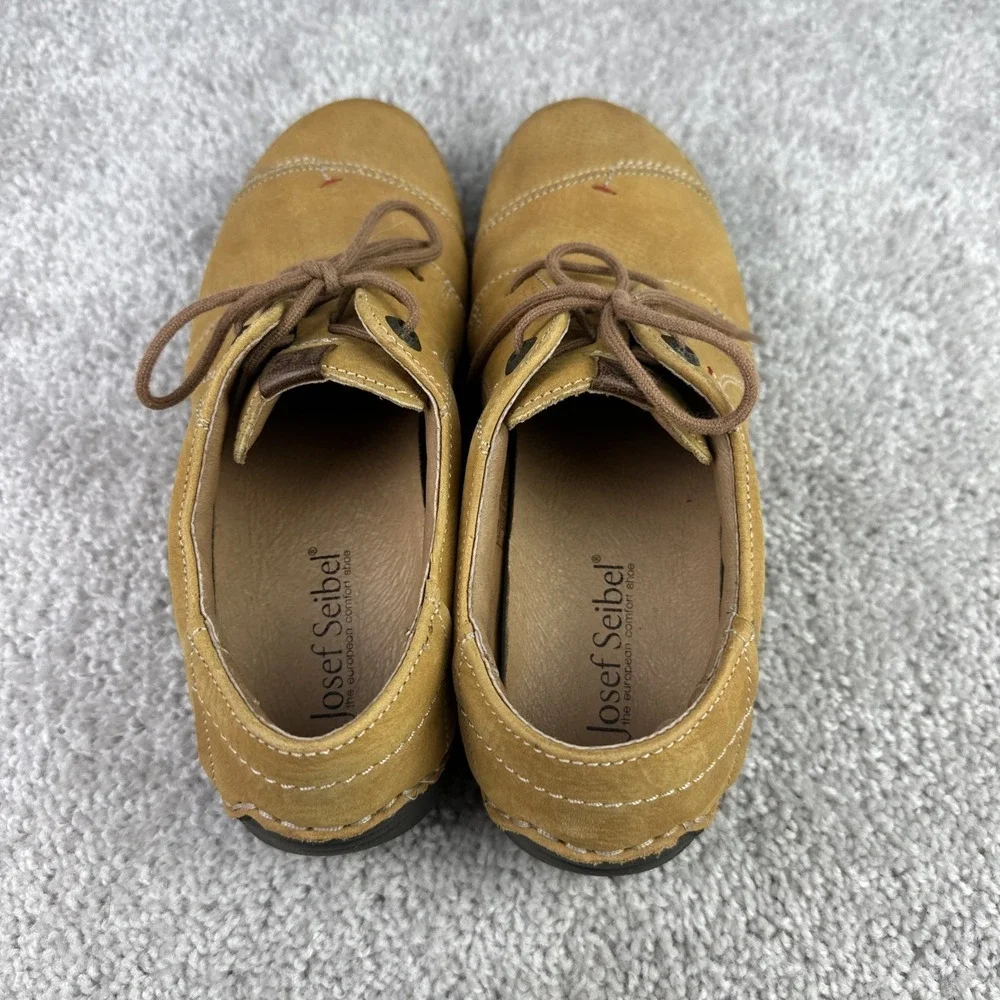 Josef Seibel Fergey 20 Mustard Leather‎ Lace-Up Oxford Sneakers Comfort Size 36